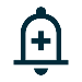 Bell with plus sign alerts icon